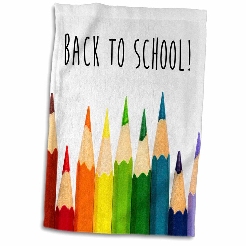3DROSE 3D Rose Back to School Color Pencils Hand Towel  15"" x 22""  Multicolor - Image 1